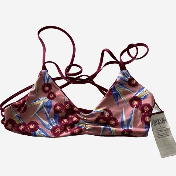 Patagonia Reversible Seaglass Bay Swim Top Flora Pink Size S - Picture 3 of 9